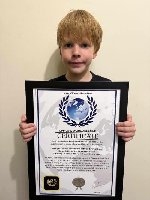 Ivan Krasiukov The Youngest Trekker to Conquer Nepal’s Two Legendary Routes within a Year