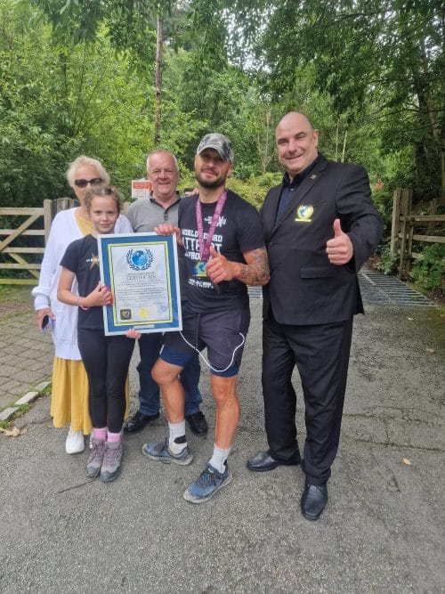 The greatest number of consecutive summits of the 3 national peak of the United Kingdom in 7 days and the fastest time to complete the 3 national peaks of the United Kingdom